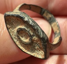 Ancient Roman Enamelled Ring - Authentic Artefact - Bronze