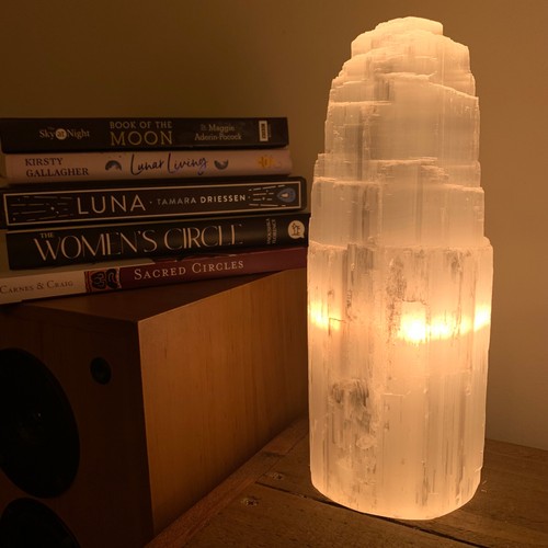 Selenite lamp - selenite, (large)