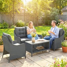 4 Piece Rattan Garden