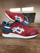 ASICS Gel Lyte III Burgundy White Trainers Sneakers Size UK 9