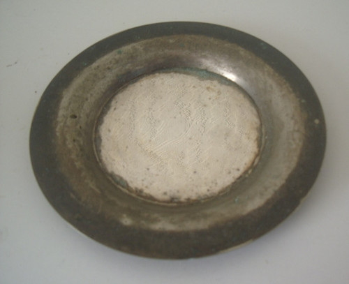 Vintage round silver plated - round,