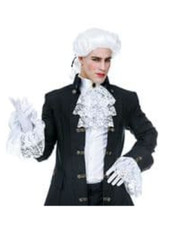 White lace jabot cuffs - white,