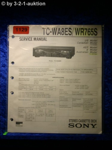 Sony service manual - manual, tc