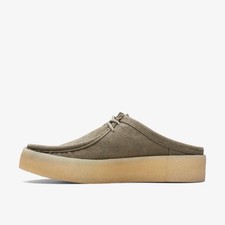 Clarks Mens Wallabee Cup Lo Olive Eco Leather Wallabee,Slip Ons Leather Casual