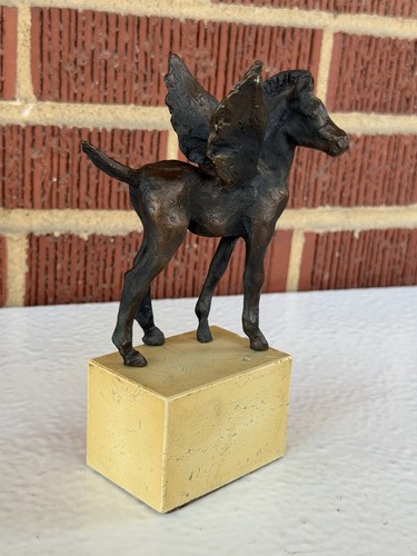 Bronze pegasus statue - statue, solid
