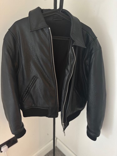 Black mens leather zara jacket - black,