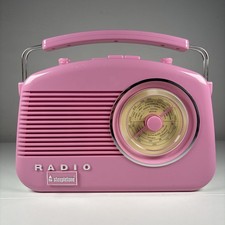 Steepletone Brighton Pink Retro Classic Radio With Power Lead