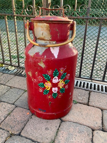 Gorgeous vintage painted milk - vintage,