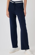 New THE WHITE COMPANY Navy Wide Leg Joggers Trousers with Cashmere Sz XL RRP £89