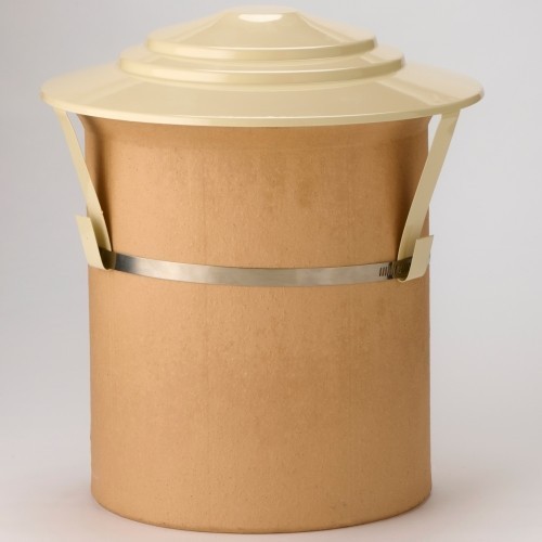 Buff cream chimney capping - chimney,