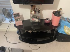 John Lewis wood and glass TV unit 