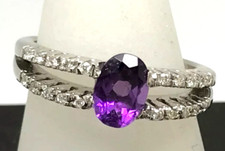 Amethyst 18ct white gold and
