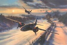Raising Havoc in the Ardennes by Nicolas Trudgian signed by 11 A-20 Havoc Pilots