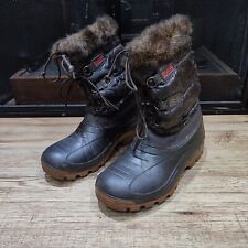 Olang Brown Lace Up Snow Boots Faux Fur Fleece Lined • 37 38 UK 4 5