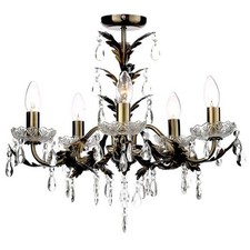 BHS Paisley Flush Antique Brass Chandelier