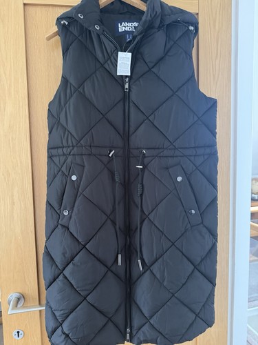 Lands end black quilted - end,