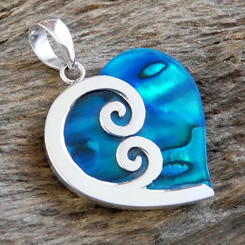 Heart shape blue - heart, paua
