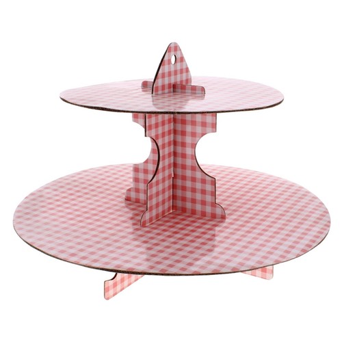 Two tier pink - tier, gingham