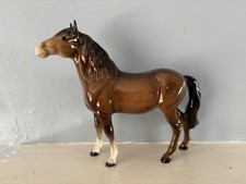 Beswick Pony Head Up in Bay - Model no. 1197 Early Version with pink muzzle.