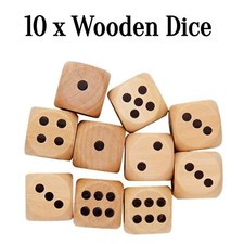 Large Wooden Dice Six Sided D6