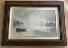 Antique Oak Framed Water