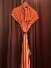 Vintage 80s Gold Label Terracotta Dress With Scarf