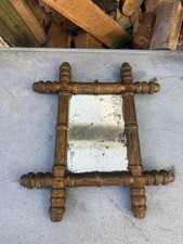 Antique French Faux Bamboo Wall Hanging Mirror