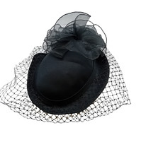 KANGOL: black felt hat organza