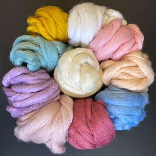1kg merino wool tops - 1kg, dyed