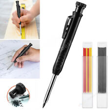 Deep Hole Solid Carpenter Pencil With 12 Refill Leads Construction Pencil Set