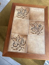 Vintage MCM Tiled Top Teak Coffee Table 1970s Retro Chic