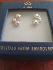 aura swarovski crystal stud earrings new and unworn. *Stocking Filler*