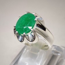 Mens Emerald Ring, Natural