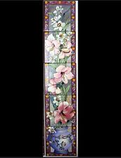 Amaryllis Ceramic Tile Mural 5 Tiles 6" 15 cm Floral Fireplace Backsplash Tiles