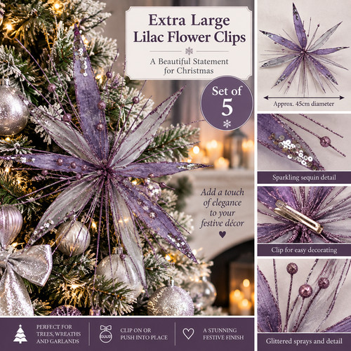 Lilac christmas flower - lilac, clips