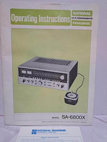 National panasonic 6800x - panasonic, sa-6800x