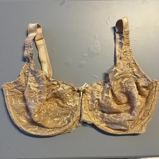Tu T Shirt Bra Womens Size 34G Nude Lace Floral Adjustable Straps Non Padded