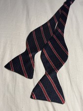 TM Lewin Navy Striped Self Tie