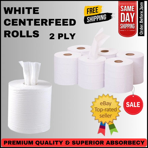 White ply centerfeed rolls - 2,