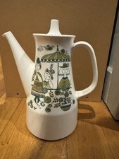 Figgjo Flint Turi Sugar Bowl Market Design Coffee Pot Made In Norway Vintage