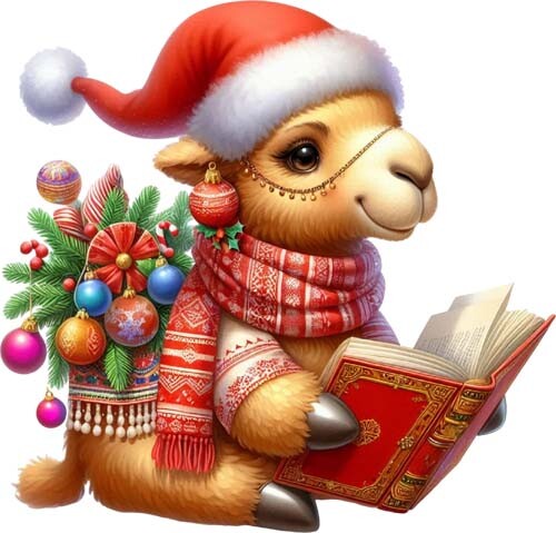 Colour christmas camel - colour,