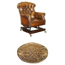 FINE ANTIQUE VICTORIAN HARRINGTON'S CRADLE ROCKING CHESTERFIELD LEATHER ARMCHAIR