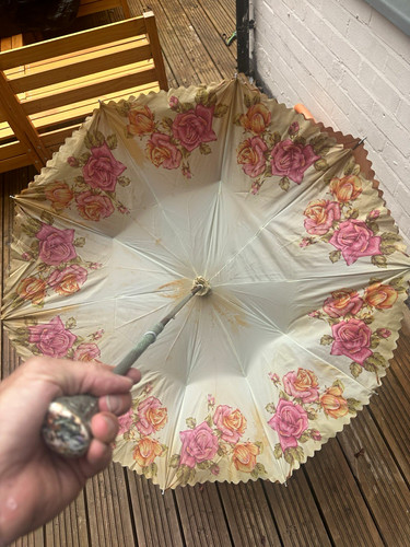 Antique victorian silk parasol - victorian,