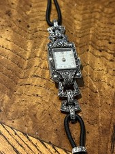 Vintage Silver & Marcasite Ladies Cocktail Wristwatch Not Working