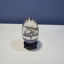 Vtg Lucite Acrylic Egg Clock