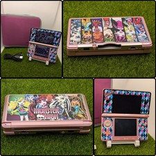 Nintendo 3DS Console Metallic Rose Pink Complete EUR Games - Monster High Decal