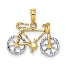 14k Two-tone 3-D Bicycle w/ Moveable Tires Charm