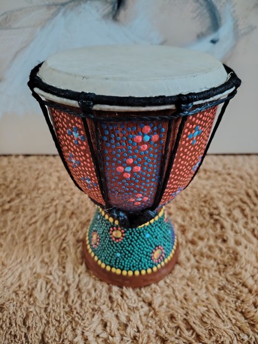 Small painted djembe drum - painted,