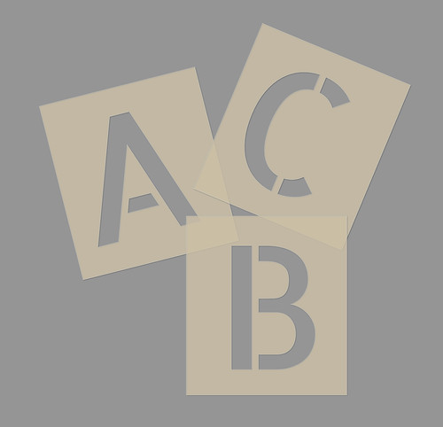 Block letter stencils - stencils,, small