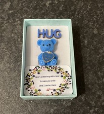 Handmade Cute Hug & Blue Teddy Bear In a Box Gift, Friendship, Make You Smile